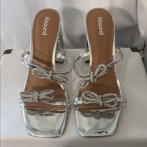 Abound Silver Women's Heeled Sandals